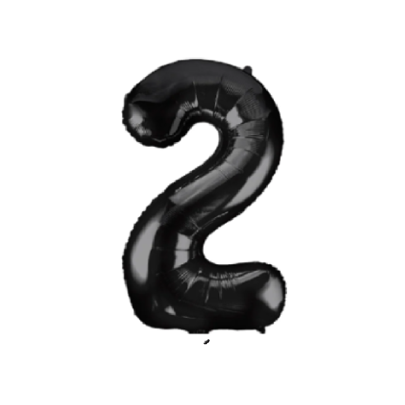 40 Inch Black Number 0-9 Foil Balloon