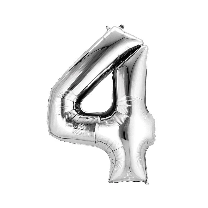 40 Inch Silver Number 0-9 Foil Balloon