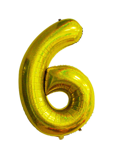 34 Inch Gold Number 0-9 Foil Balloon