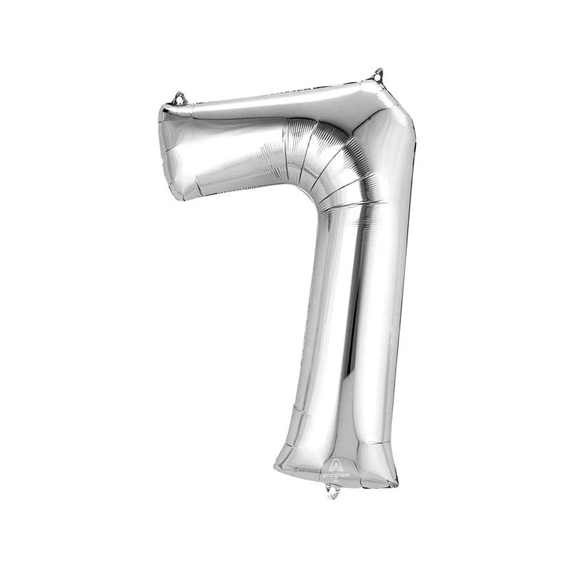 40 Inch Silver Number 0-9 Foil Balloon