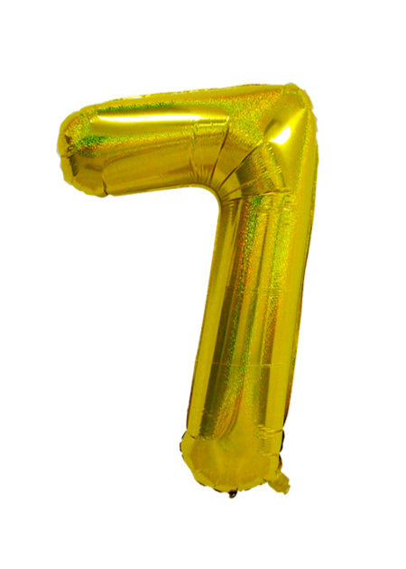 34 Inch Gold Number 0-9 Foil Balloon
