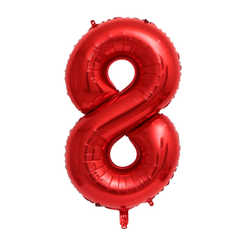 40 Inch Red Number 0-9 Foil Balloon