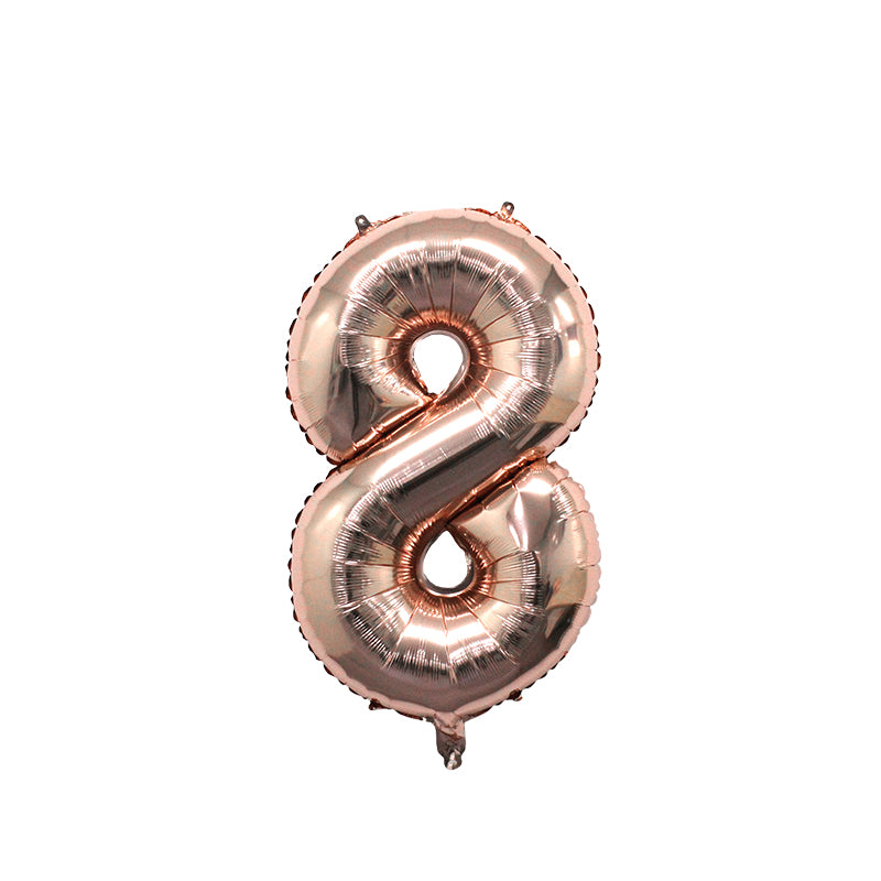 40 Inch Rose Gold Number 0-9 Foil Balloon
