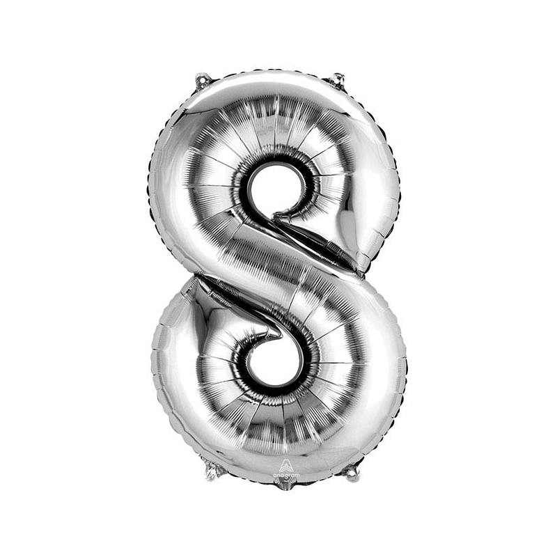 40 Inch Silver Number 0-9 Foil Balloon