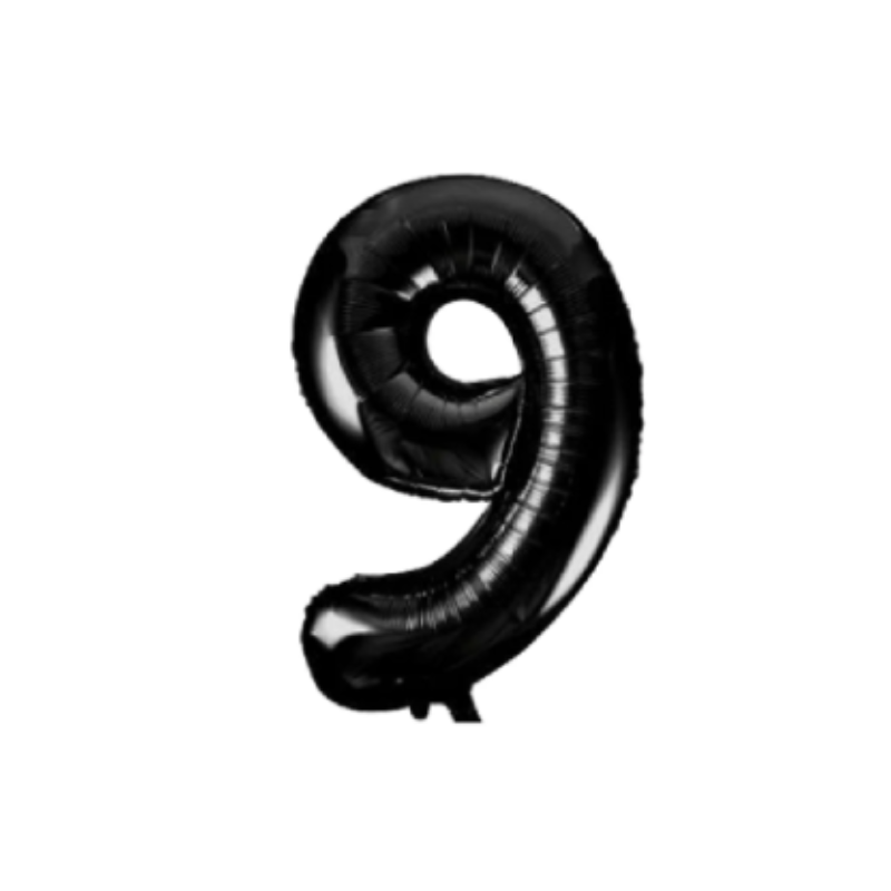 40 Inch Black Number 0-9 Foil Balloon