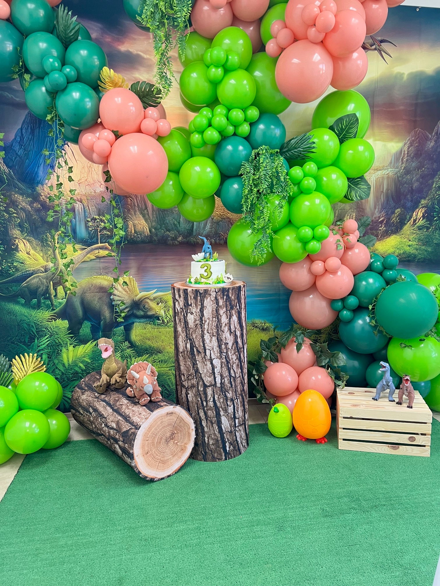 dinosaur balloon garland