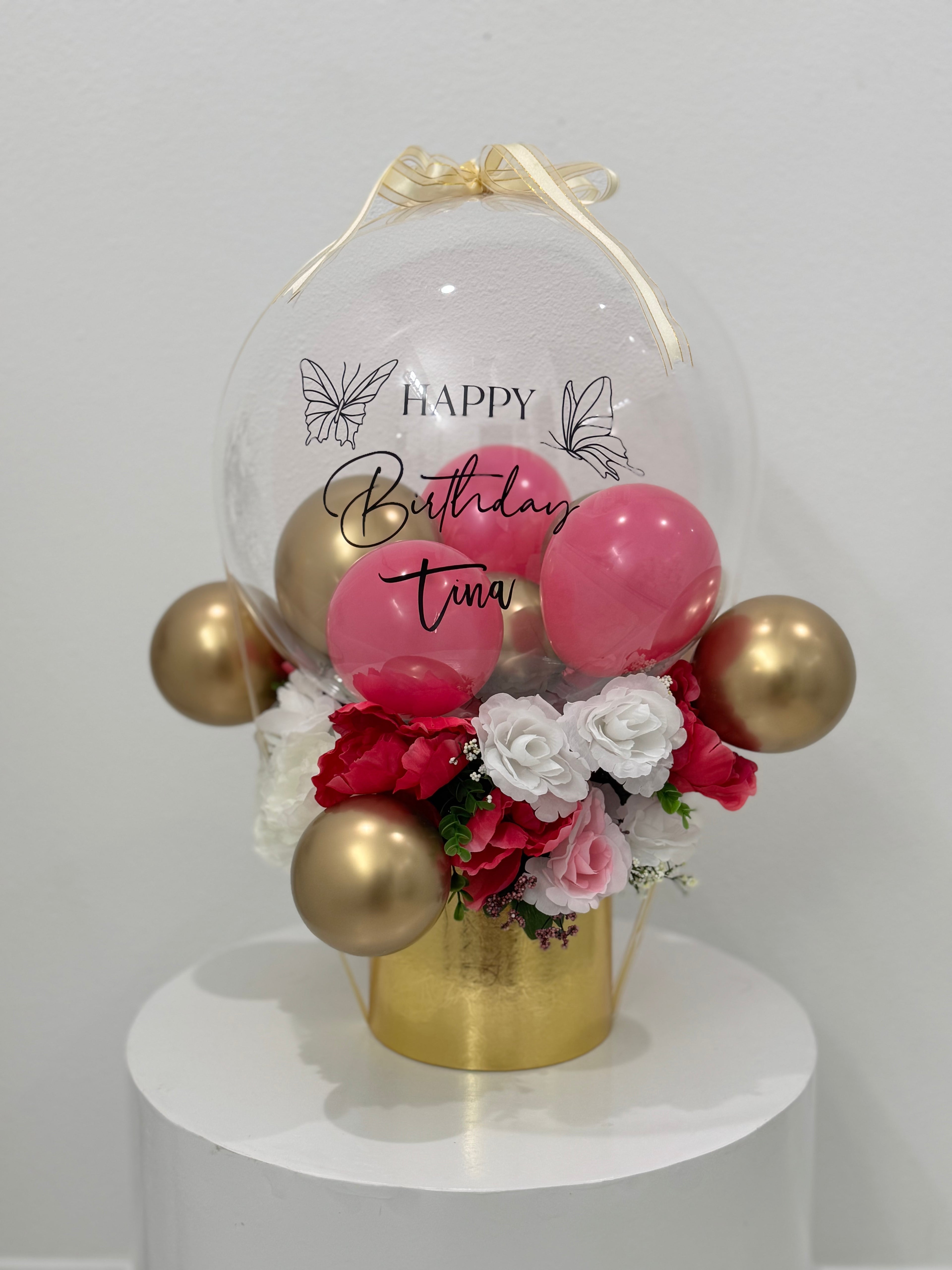 Bobo Balloon Bouquet with Flowers