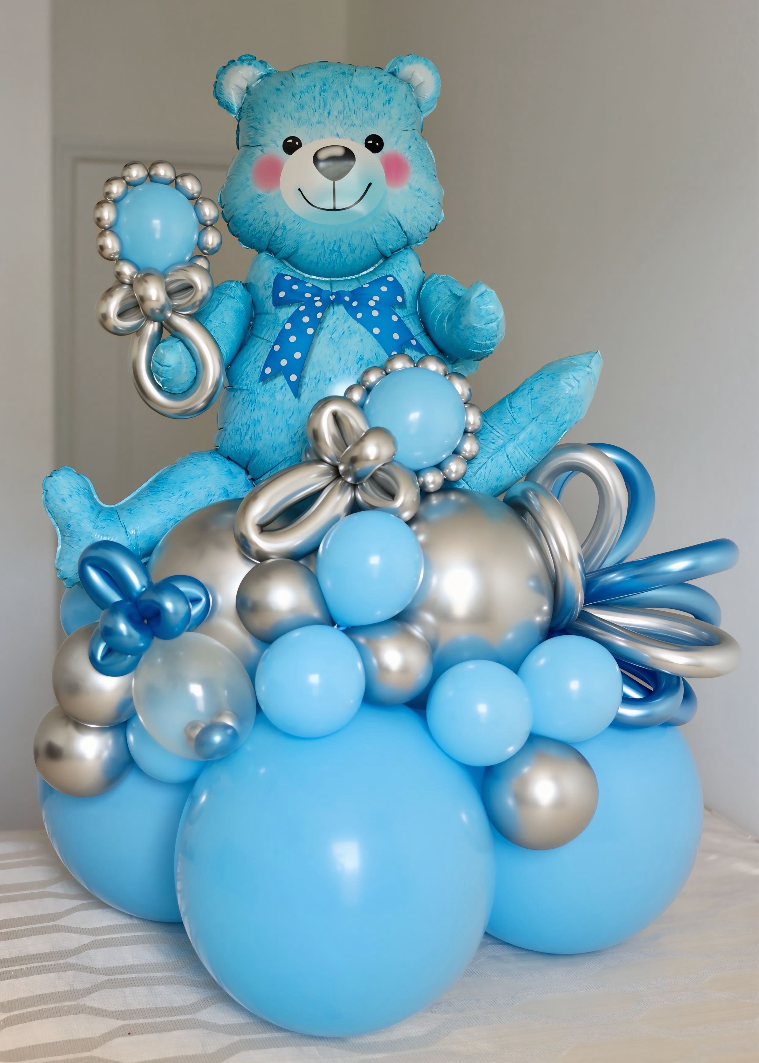 Welcome Baby Boy Blue Balloon Bouquet 4 Ft