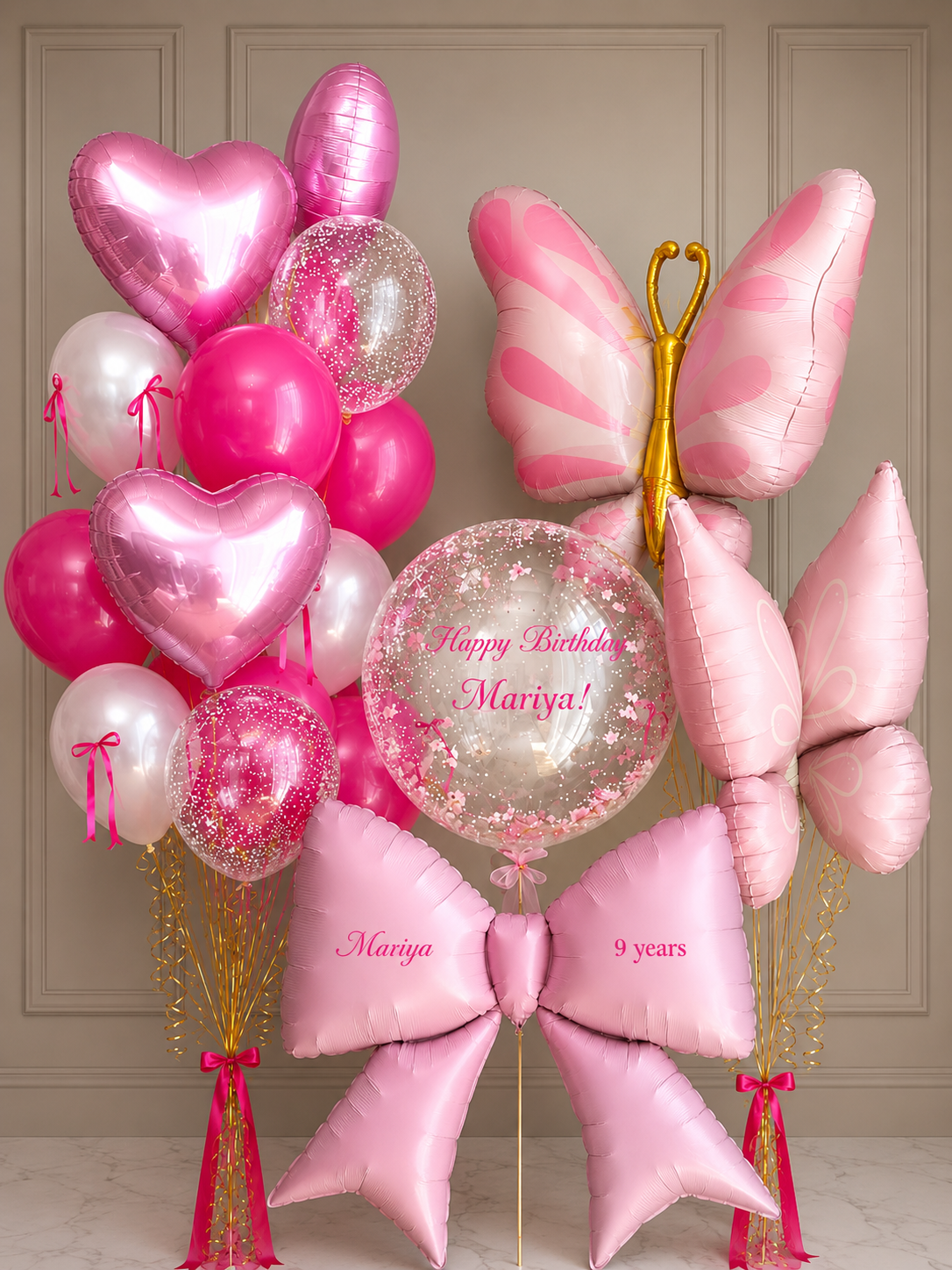 luxury pink butterfly balloon arrangement
personalized birthday balloon bar
pink butterfly birthday balloons
jumbo butterfly helium balloons
luxury girls birthday balloon bouquet
butterfly themed birthday balloon decor
personalized bubble balloon arrangement
pink balloon bouquet with giant bow
luxury balloon gift for girls birthday
custom butterfly balloon centerpiece
elegant birthday balloon arrangement Tampa
premium helium butterfly balloon display
pink princess balloon setup
luxury birthday surprise ball