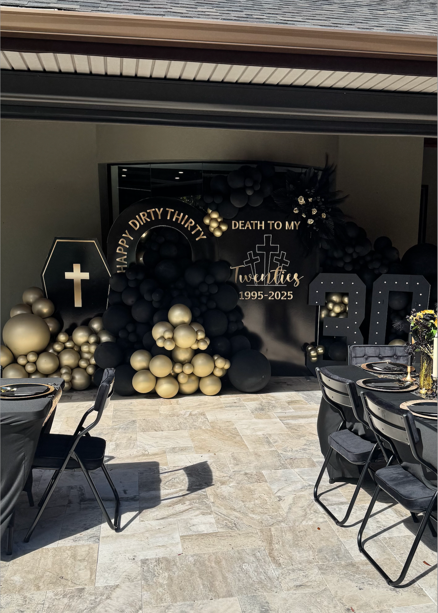 Death to my Twenties Black & Gold Set Up