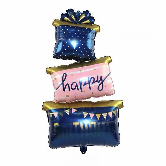50-Inch Stacked Gift Box Foil Balloon