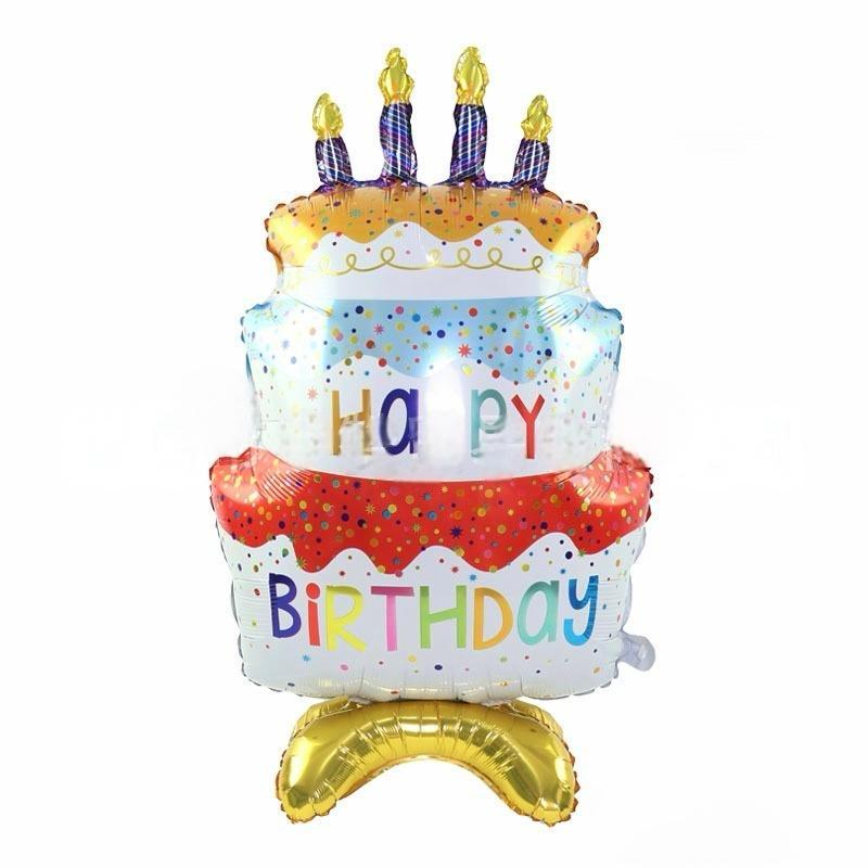 40-Inch Colorful Birthday Cake Foil Balloon
