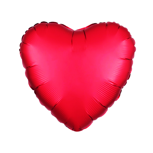 65 inch Valentines Day Red Heart Balloon (Metallic Rose Red)