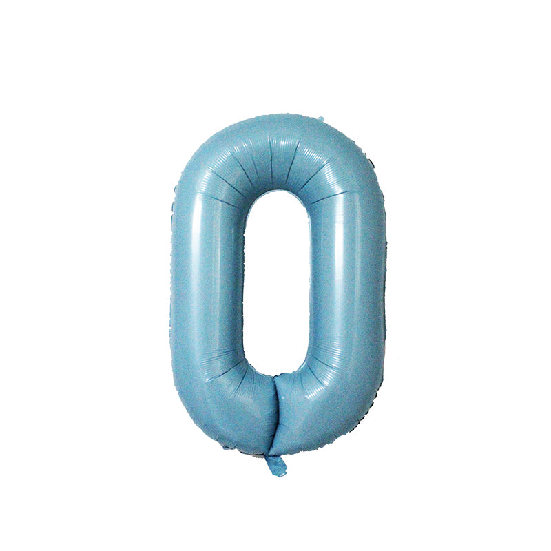 34 Inch Pastel Blue Number " 0 " Foil Balloon