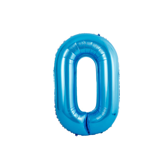 34 Inch Royal Blue Number " 0 " Foil Balloon