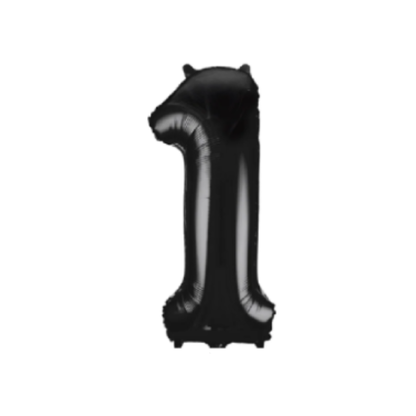 40 Inch Black Number 0-9 Foil Balloon