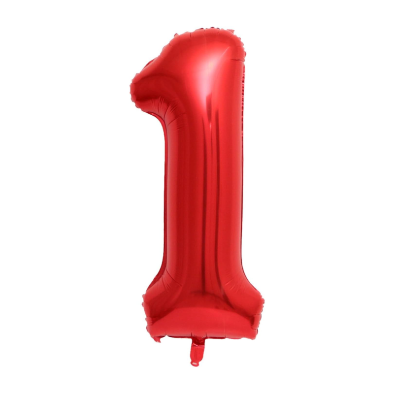 40 Inch Red Number 0-9 Foil Balloon