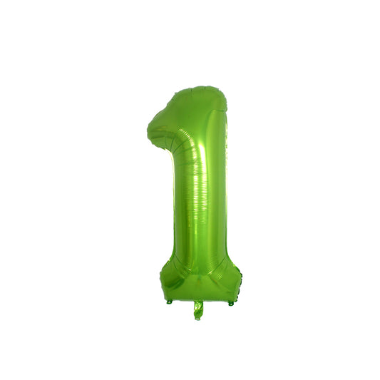 34 Inch Lime Green Number " 1 " Foil Balloon