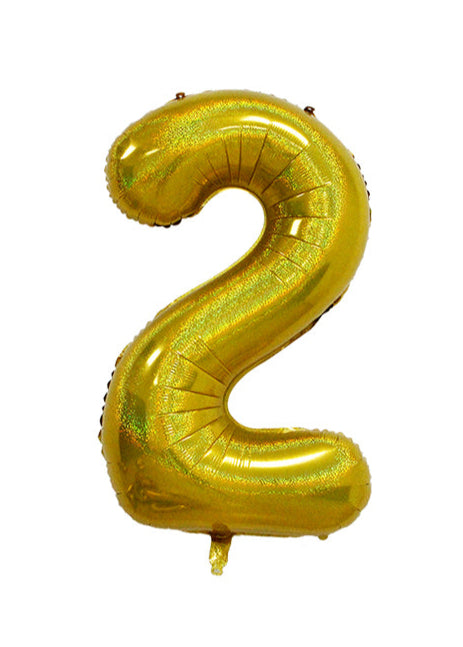 34 Inch Gold Number 0-9 Foil Balloon