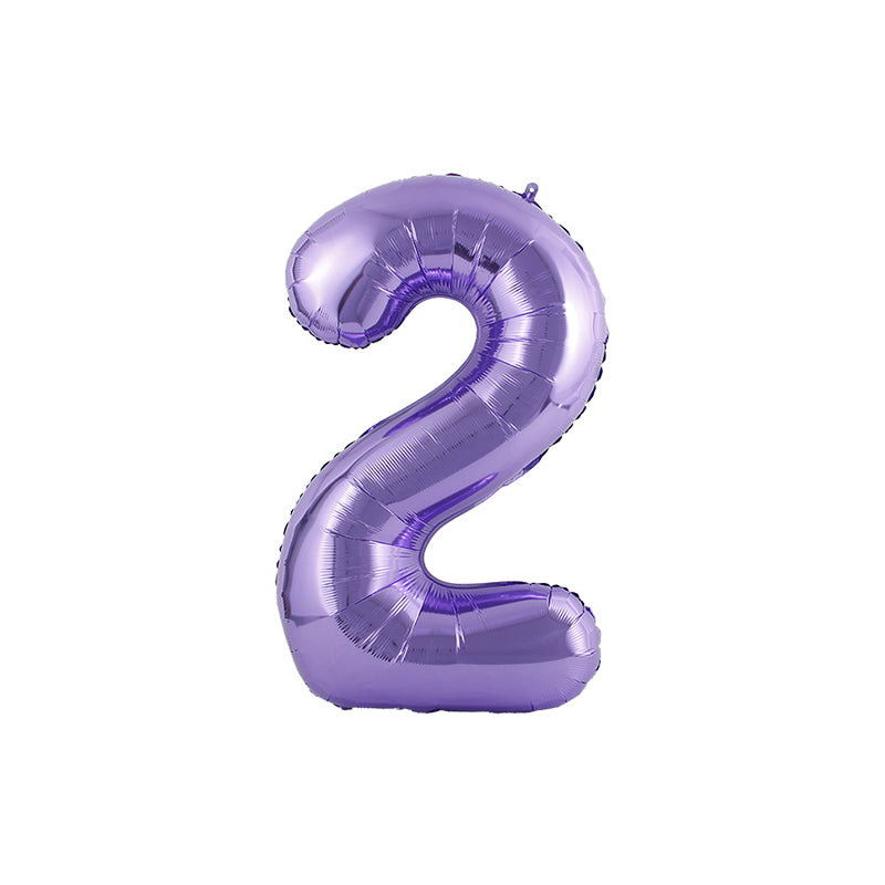 34 Inch Purple Number " 2 " Foil Balloon