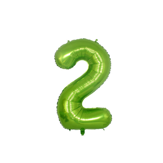 34 Inch Lime Green Number " 2 " Foil Balloon