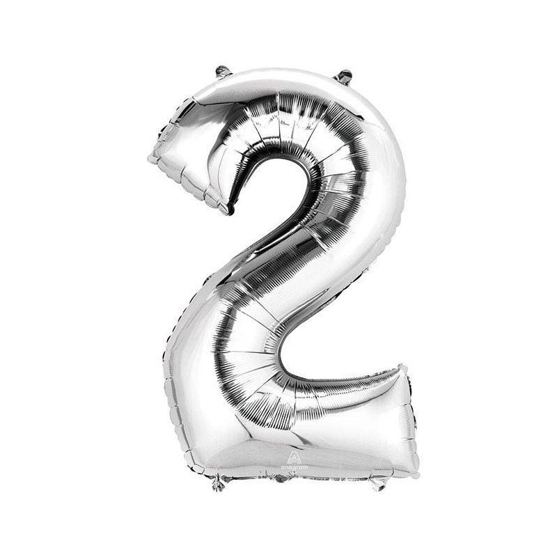 40 Inch Silver Number 0-9 Foil Balloon