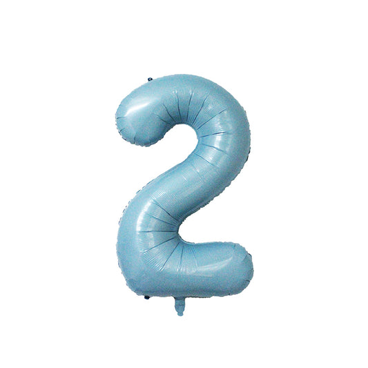 34 Inch Pastel Blue Number " 2 " Foil Balloon