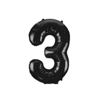 40 Inch Black Number 0-9 Foil Balloon