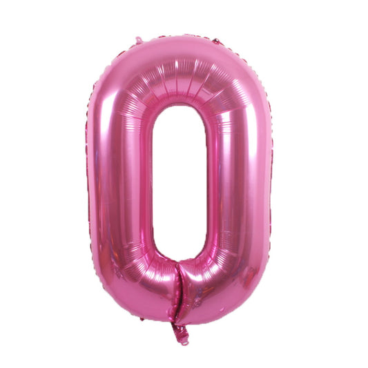 34 Inch Pink Number " 0 " Foil Balloon