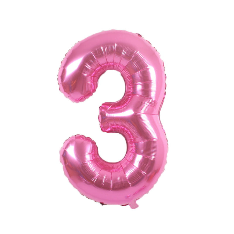 34 Inch Pink Number " 3 " Foil Balloon