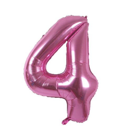 34 Inch Pink Number " 4 " Foil Balloon