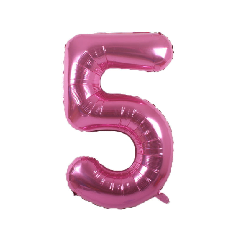 34 Inch Pink Number " 5 " Foil Balloon