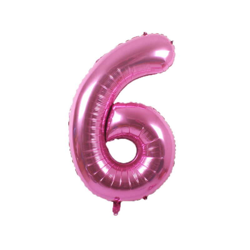 34 Inch Pink Number " 6 " Foil Balloon