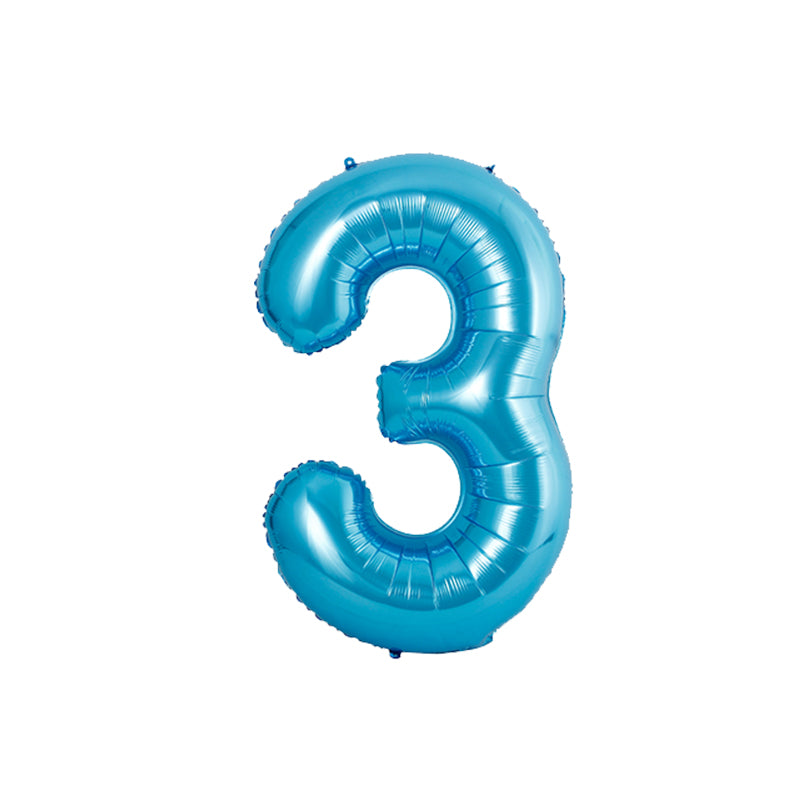 34 Inch Royal Blue Number " 3 " Foil Balloon