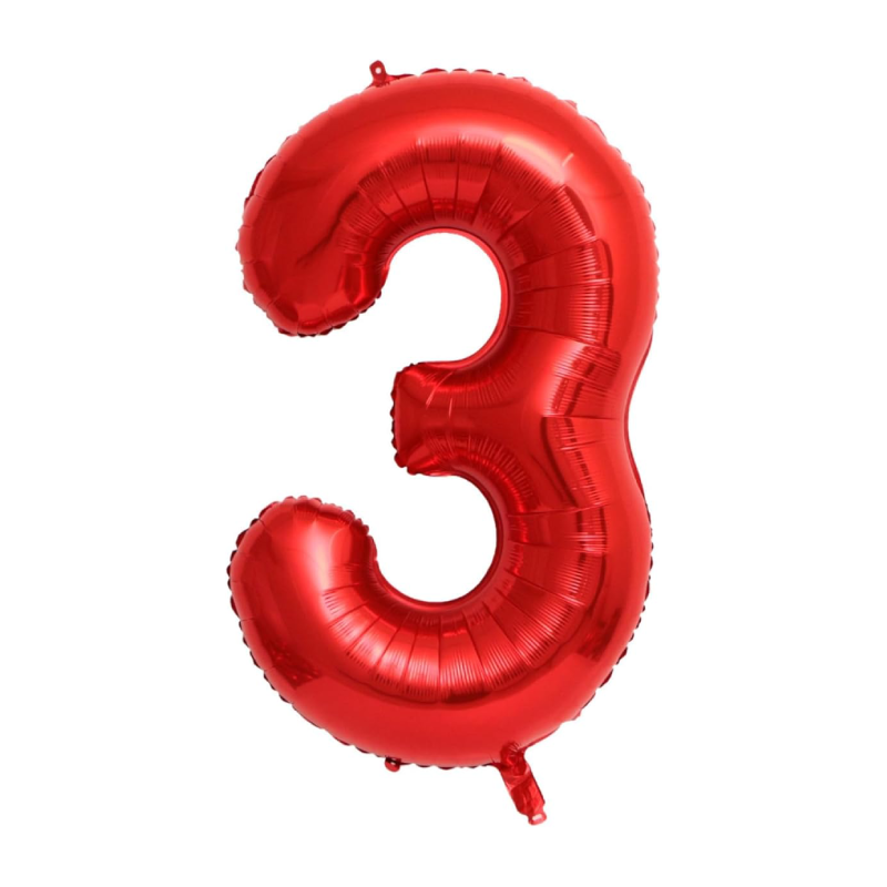 40 Inch Red Number 0-9 Foil Balloon