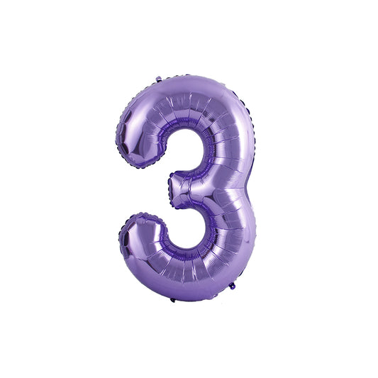 34 Inch Purple Number " 3 " Foil Balloon