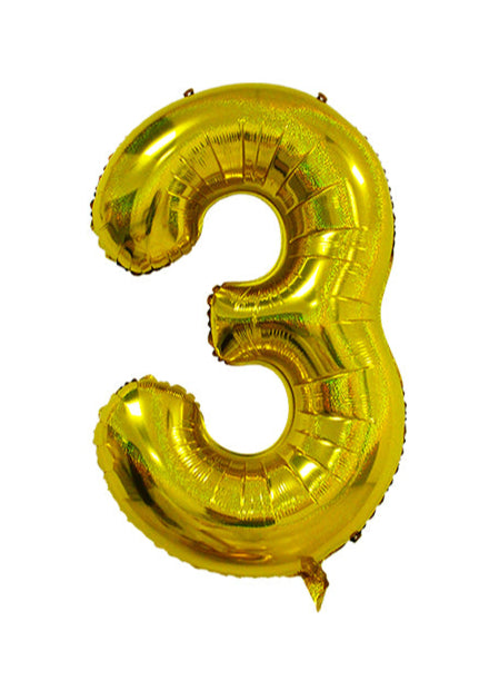 34 Inch Gold Number 0-9 Foil Balloon