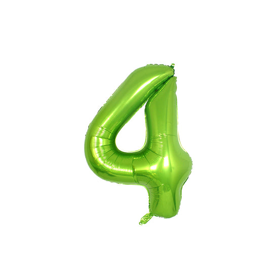 34 Inch Lime Green Number " 4 " Foil Balloon