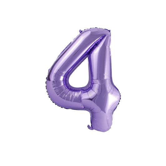 34 Inch Purple Number " 4 " Foil Balloon