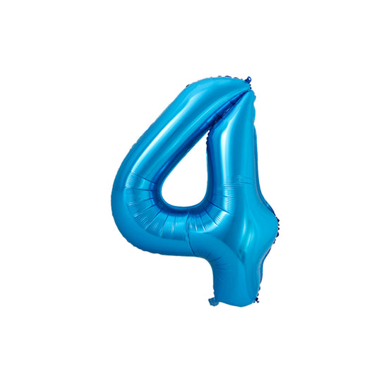 34 Inch Royal Blue Number " 4 " Foil Balloon