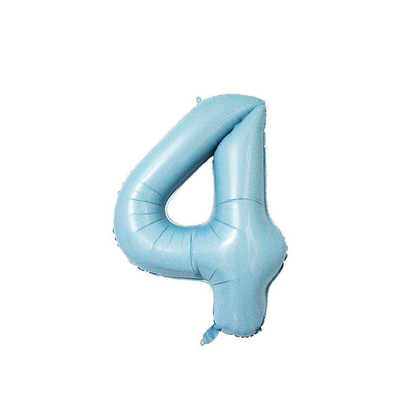 34 Inch Pastel Blue Number " 4 " Foil Balloon