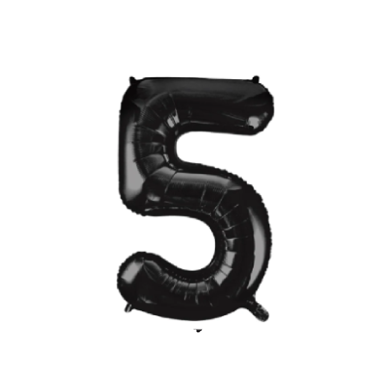 40 Inch Black Number 0-9 Foil Balloon