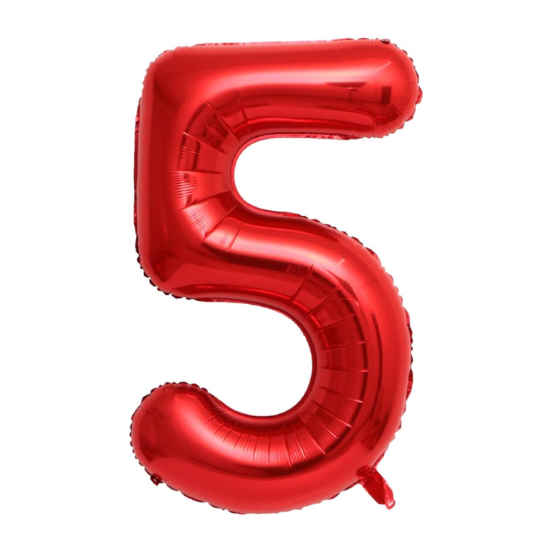 40 Inch Red Number 0-9 Foil Balloon
