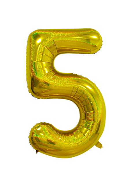 34 Inch Gold Number 0-9 Foil Balloon