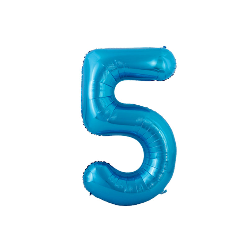 34 Inch Royal Blue Number " 5 " Foil Balloon