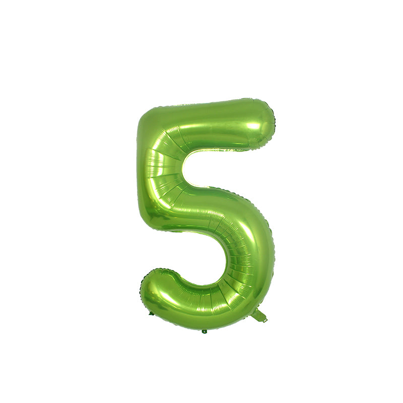 34 Inch Lime Green Number " 5 " Foil Balloon