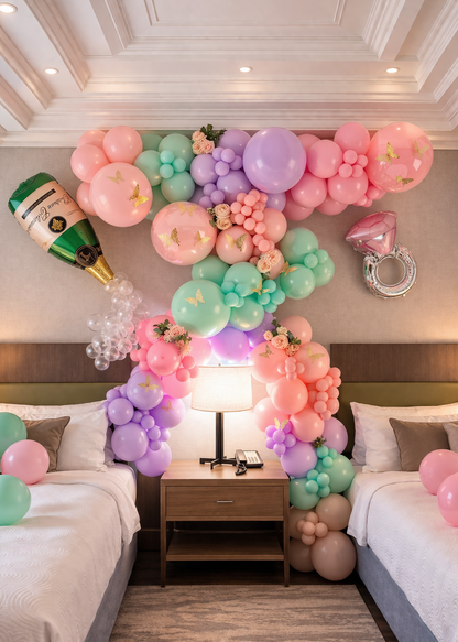bride to be balloon setup tampa
bachelorette hotel room decor balloons
bridal balloon garland pastel
engagement hotel room decoration
luxury balloon decor tampa
champagne balloon setup bride
ring balloon decoration bridal
hotel room surprise balloons
