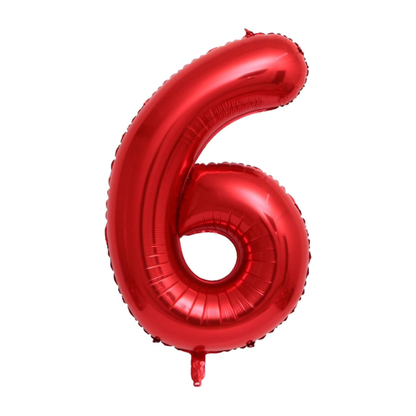40 Inch Red Number 0-9 Foil Balloon