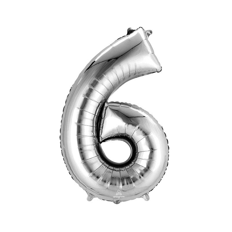 40 Inch Silver Number 0-9 Foil Balloon