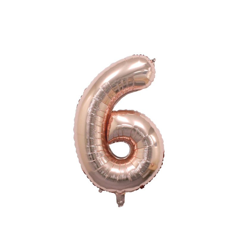 40 Inch Rose Gold Number 0-9 Foil Balloon